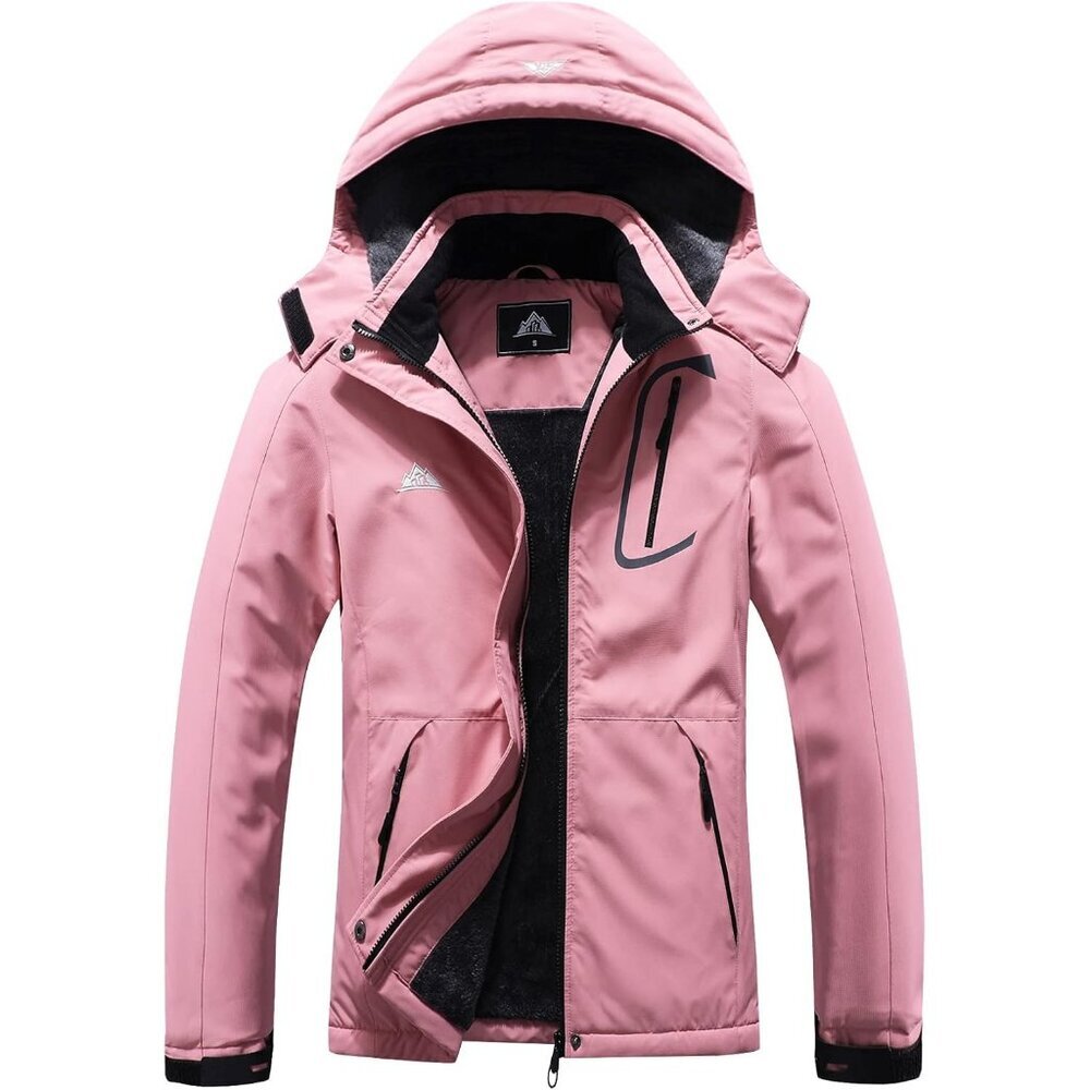 Women's Ski Jacket Coat Light Pink Winter Warm Waterproof  Hiking Snowboarding
